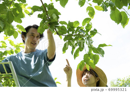 農作業するカップル 69995321
