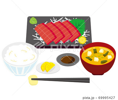 鮪の刺身定食のベクターイラスト 鮪の刺身定食のベクターイラスト 69995427