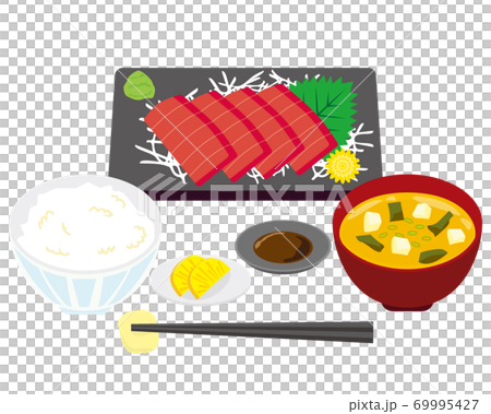 鮪の刺身定食のベクターイラスト 鮪の刺身定食のベクターイラスト 69995427
