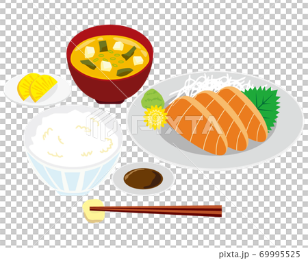 Vector illustration of salmon sashimi set meal Vector illustration of salmon sashimi set meal 69995525