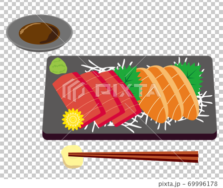 Vector illustration of tuna and salmon sashimi Vector illustration of tuna and salmon sashimi 69996178