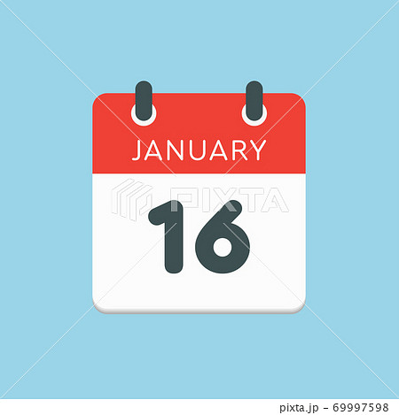 Icon day date 16 January, template calendar page Icon day date 16 January, template calendar page 69997598