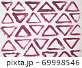 Handmade illustration of burgundy triangles, lipstick effect for your stationery design, fabric, wallpaper 69998546