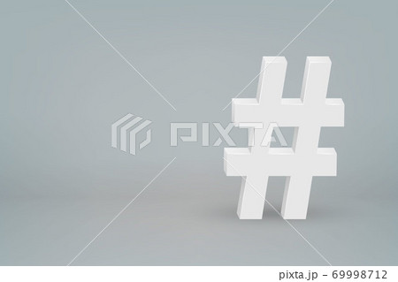 3d Hashtag Mark Symbol On Scene Background のイラスト素材