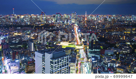 東京夜景 2020年9月 渋谷からワイドで望む大都会 東京夜景 2020年9月 渋谷からワイドで望む大都会 69999647