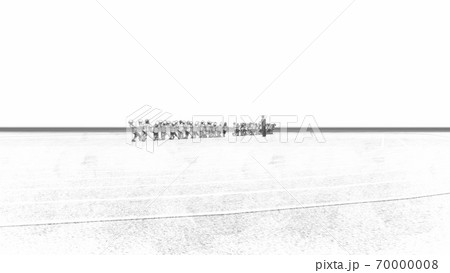 学校　運動会　綱引き　観客無し　建物無し　イラスト27 70000008