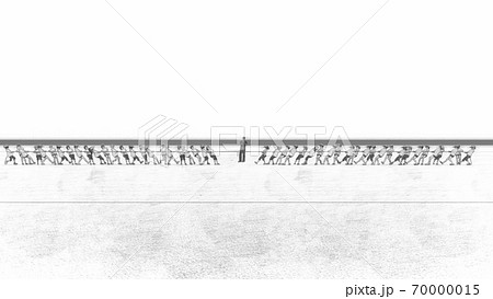 学校 運動会 綱引き 観客無し 建物無し イラスト21 学校 運動会 綱引き 観客無し 建物無し イラスト21 70000015
