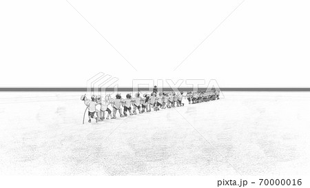 学校 運動会 綱引き 観客無し 建物無し イラスト20 学校 運動会 綱引き 観客無し 建物無し イラスト20 70000016
