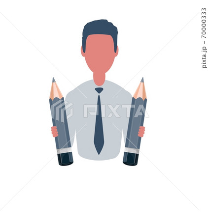 Businessman or clerk. Male character in trendy simple style, flat vector illustration. 70000333