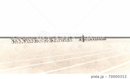 学校　運動会　綱引き　観客無し　建物無し　イラスト28 70000352