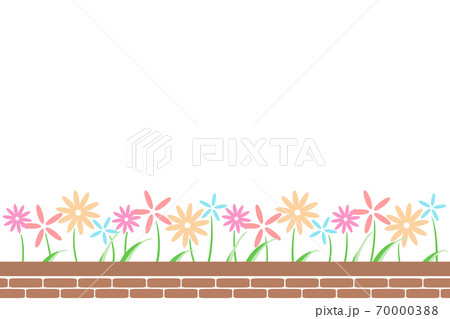 花壇のフレーム　長方形　カラフルフラワー 70000388