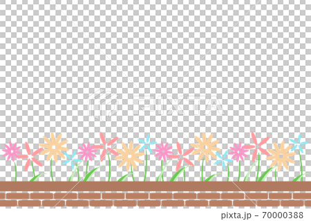 花壇のフレーム　長方形　カラフルフラワー 70000388