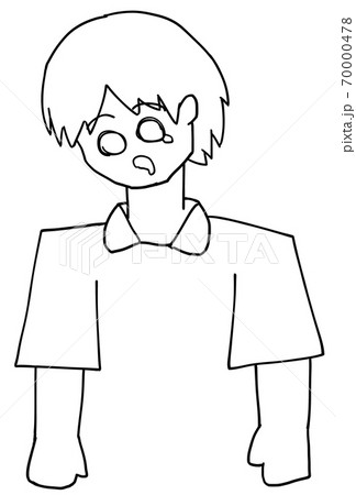 ストレスで涙目の看護師 線画 のイラスト素材