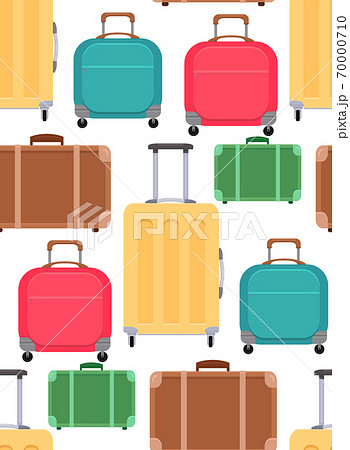 Seamless texture with various suitcases on a white background. Vector pattern 70000710