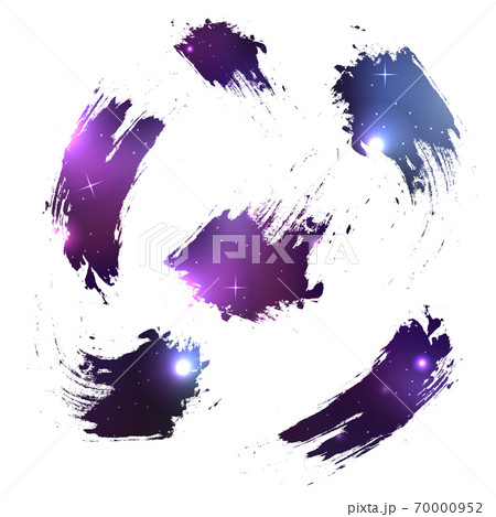 Grunge brush strokes with cosmic background. The object is separate from the background. 70000952