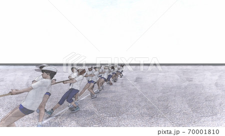 学校 運動会 綱引き 観客無し 建物無し イラスト9 学校 運動会 綱引き 観客無し 建物無し イラスト9 70001810