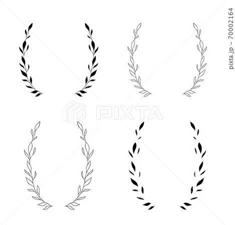 Leaves frame Hand drawn Laurel wreath. Simple Botanical wreath. Wedding Branch frame. Vector Floral wreath  Leaves frame Hand drawn Laurel wreath. Simple Botanical wreath. Wedding Branch frame. Vector Floral wreath  70002164