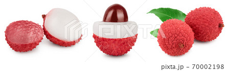 lychee fruit isolated on white background with clipping path and full depth of field. Set or collection lychee fruit isolated on white background with clipping path and full depth of field. Set or collection 70002198