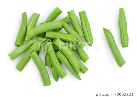 Green beans isolated on a white background with clipping path, Top view. Flat lay Green beans isolated on a white background with clipping path, Top view. Flat lay 70002321