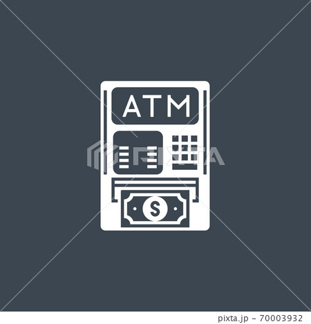 ATM related vector glyph icon ATM related vector glyph icon 70003932