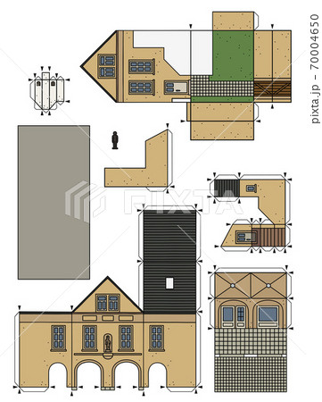 The paper model of a town house 70004650