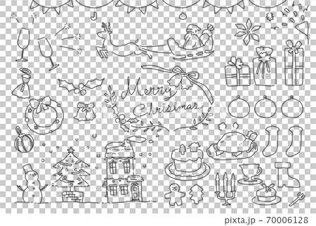 Simple Christmas line art set Simple Christmas line art set 70006128
