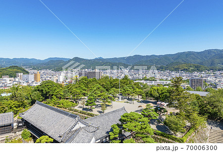 高知県高知市　高知城天守から見る高知の街並み 70006300