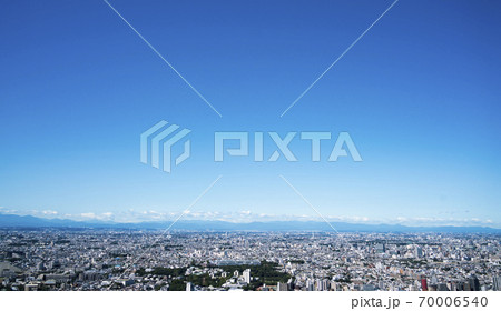 東京風景　2020年9月　ワイド 渋谷から望む西の方角　世田谷区　相模原市方面 70006540