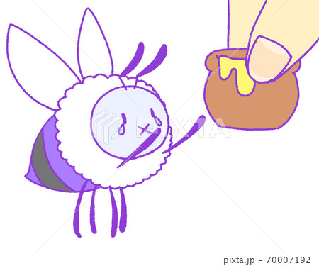 蜂蜜を収穫されるミツバチ（紫色） 70007192