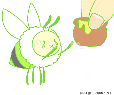 蜂蜜を収穫されるミツバチ（緑色） 70007194