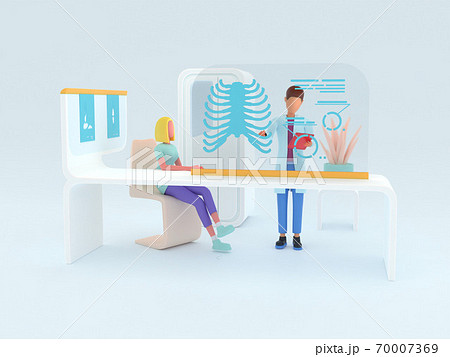 Healthcare series: Radiographer specialist at work. 3d render. Healthcare series: Radiographer specialist at work. 3d render. 70007369