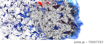幾何学的な人の横顔のシルエット 幾何学的な人の横顔のシルエット 70007565