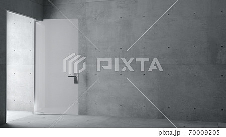 Gray wall concrete monolithic glass door open Gray wall concrete monolithic glass door open 70009205