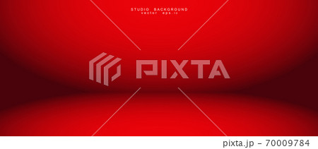Empty red color studio room luxury background. Abstract gradient red, used as background for display products design web template, Vector illustration 70009784
