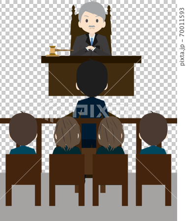 被告と裁判官の裁判の様子のイラスト 被告と裁判官の裁判の様子のイラスト 70011593