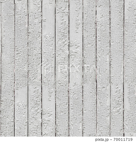 Seamless background texture of old white painted wooden lining boards wall 70011719