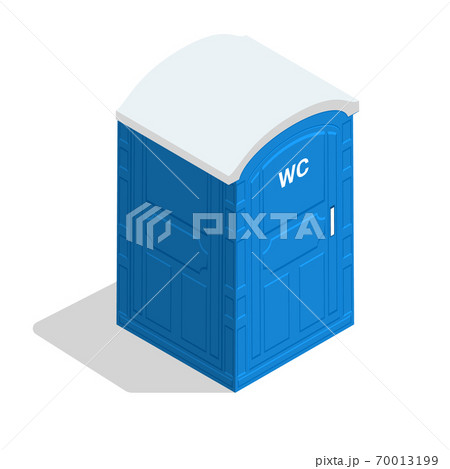 Portable toilet isometric public icon. Bathroom wc cabin flat isometric vector bio toilet Portable toilet isometric public icon. Bathroom wc cabin flat isometric vector bio toilet 70013199