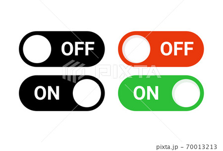 Switch off on button toggle digital turn icon. On off slider activate vector mobile app ui 70013213