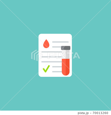 Blood test result lab report health vector icon. Medical checklist patient paperwork, blood test 70013260
