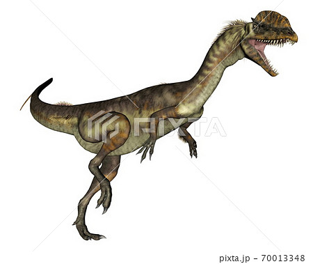 Dilophosaurus dinosaur roaring - 3D render 70013348