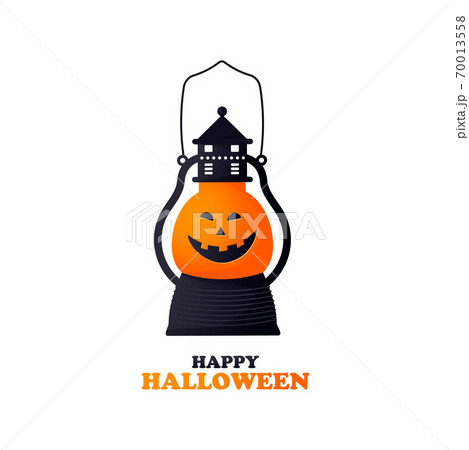 Happy Halloween vector card with pumpkin light 70013558