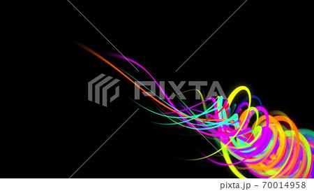 3d rendering stylish creative abstract background. colored lines swirling in spiral. Motion design bg of particles shaping lines, helix and abstract structures. 3d render 70014958
