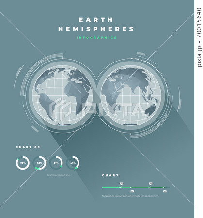 Earth hemispheres infopgraphics 70015640