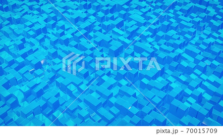 3d rendering abstract fluid background. Beautiful wavy glass surface of blue liquid with square pattern, gradient color and flow waves on it. Creative bright bg 3d rendering abstract fluid background. Beautiful wavy glass surface of blue liquid with square pattern, gradient color and flow waves on it. Creative bright bg 70015709
