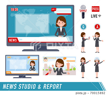 flat type business women_TV news report 70015892