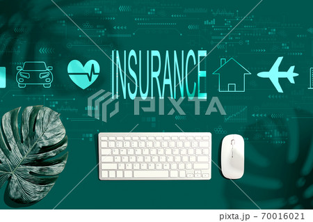 Insurance concept with a computer keyboard Insurance concept with a computer keyboard 70016021