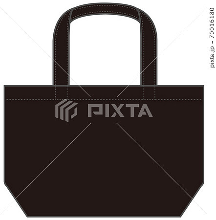 ミニトートバッグ エコバッグ ランチバッグ テンプレートイラスト 黒 ブラック のイラスト素材