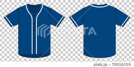 Short-sleeved baseball shirt / T-shirt template - Stock Illustration  [70016359] - PIXTA