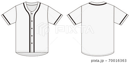 Short-sleeved baseball shirt / uniform template - Stock Illustration  [70016622] - PIXTA