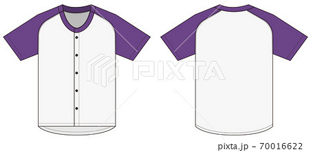 Short-sleeved baseball shirt / uniform template - Stock Illustration  [70016622] - PIXTA